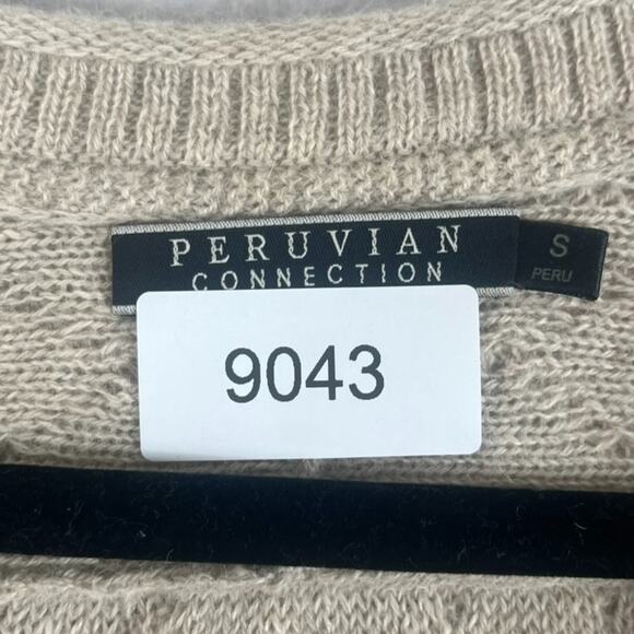 Peruvian Connection Cardigan Women's Size Small Tan Alpaca Sweater - Picture 6 of 8